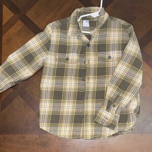 Old Navy Kids Green Plaid Button Down Shirt